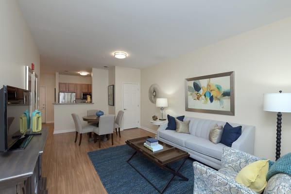 Cozy living room within a senior apartment