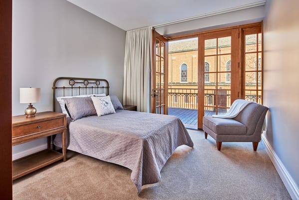 Well-furnished private room with natural light