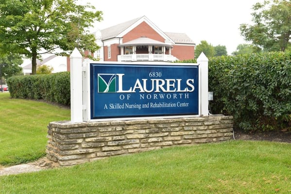 Sign for Laurels of Norworth, a skilled nursing and rehabilitation center