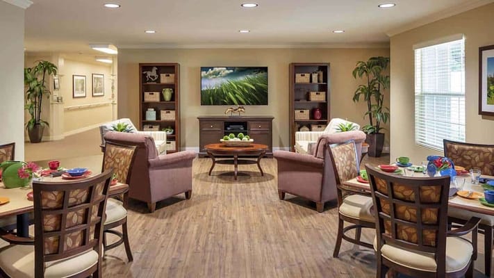 Cozy common area with seating and decor