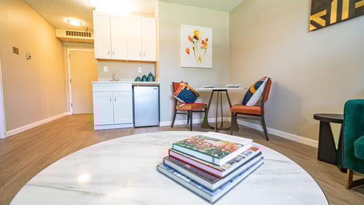 Interior view of a residential space in the facility