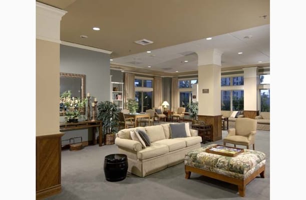 Inviting living room with seating and decorative plants