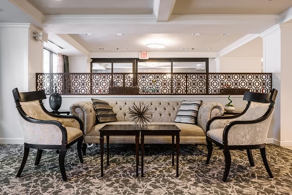 Interior lounge area with elegant seating