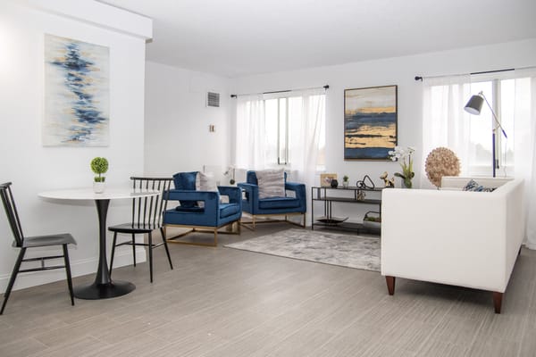 Bright facility interior with modern furniture