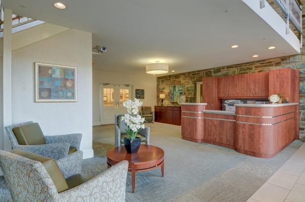 Interior view of a welcoming reception area