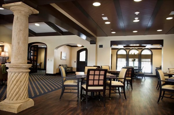 Interior view of the dining area featuring tables and chairs