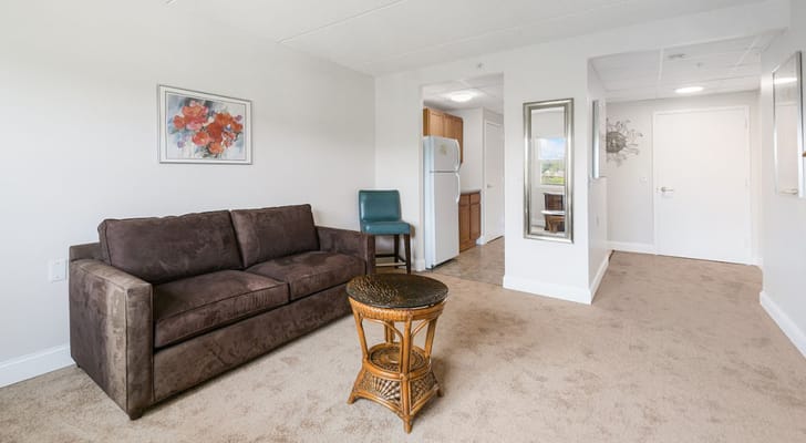 Interior view of a cozy resident room with furniture