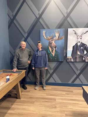 Residents participating in an activity in a common area