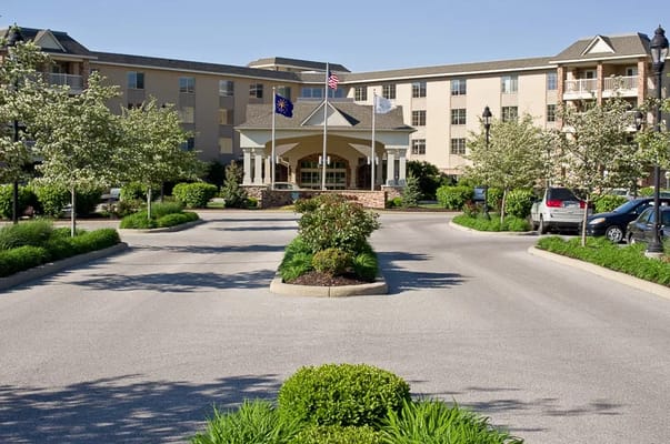 Exterior view of Westside Village Nursing Center entrance