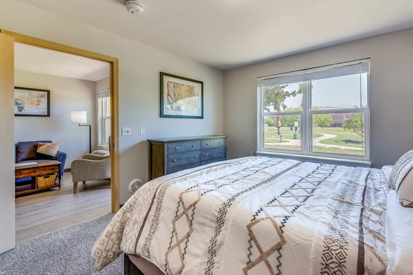 Cozy interior of a resident room with a view