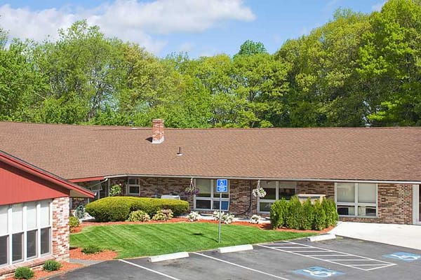Exterior view of Grandview Center with landscaped gardens