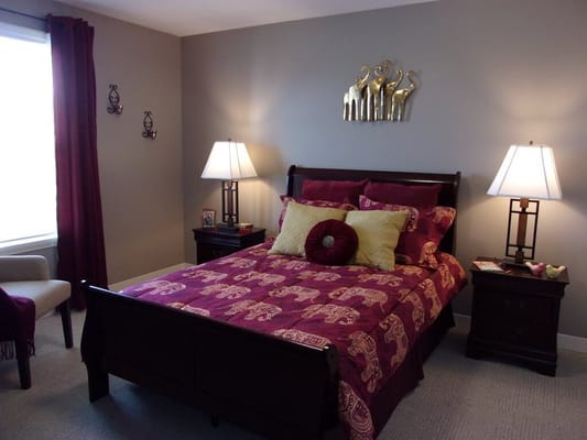 Cozy bedroom in a senior living facility