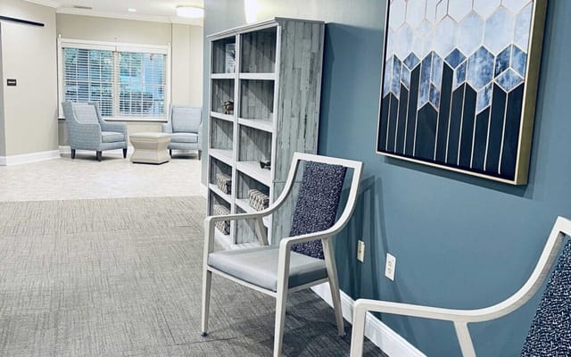 Comfortable lounge area with chairs and decor