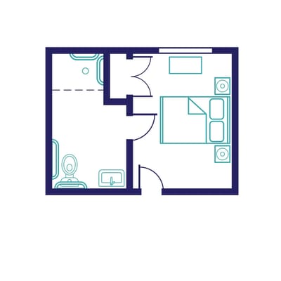 Architectural floor plan of a room layout