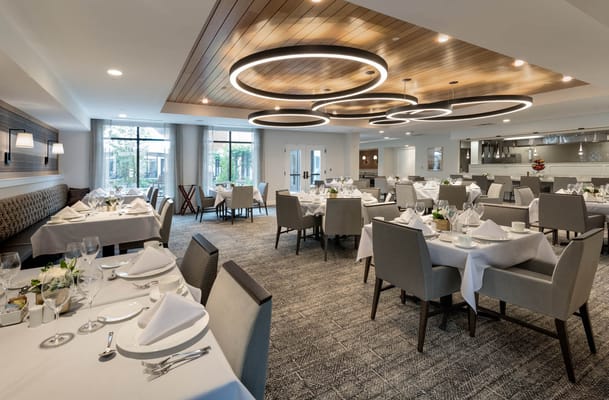 Elegant dining room setup with modern decor