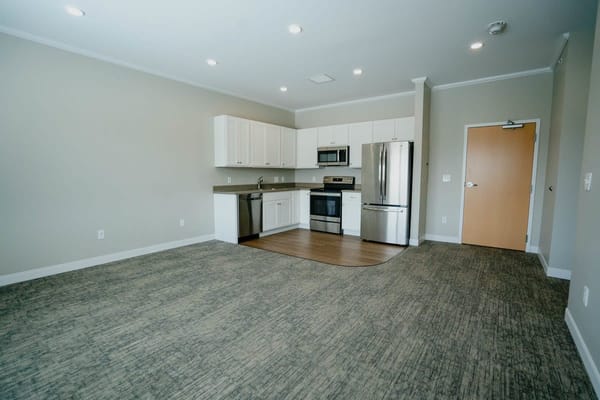 Modern kitchen area in a senior living facility