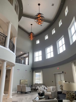 Bright and spacious interior of the facility lobby