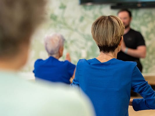 Residents participating in an activity session