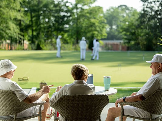 Residents enjoying outdoor leisure on a sunny day
