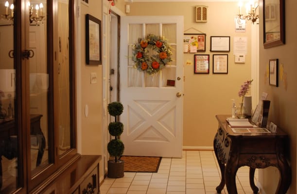 Interior view of a welcoming hallway with decor