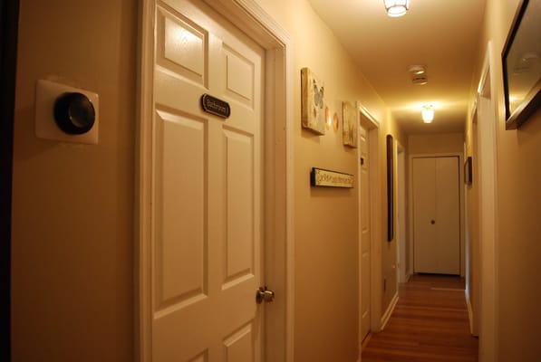 A hallway in the assisted living facility