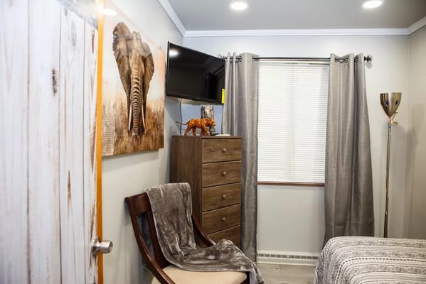 Cozy interior room with an elephant painting