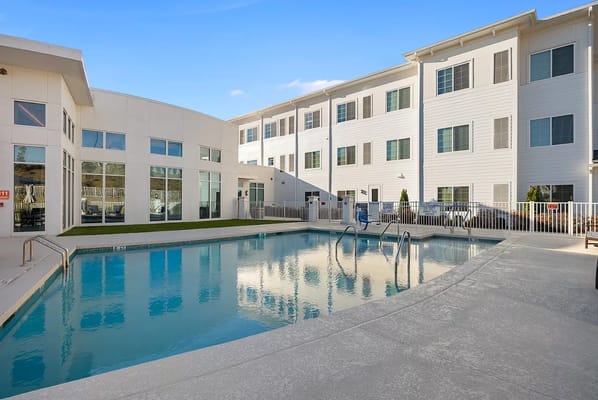 Outdoor swimming pool at The Meridian at Carolina Lakes