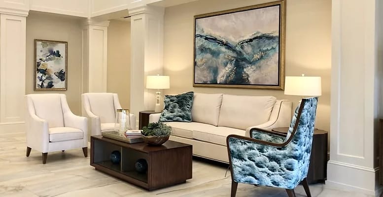 Elegant lobby area with modern furniture