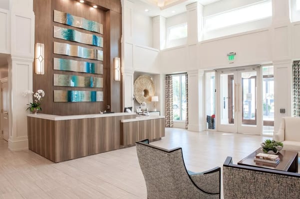 Bright, welcoming lobby with modern decor
