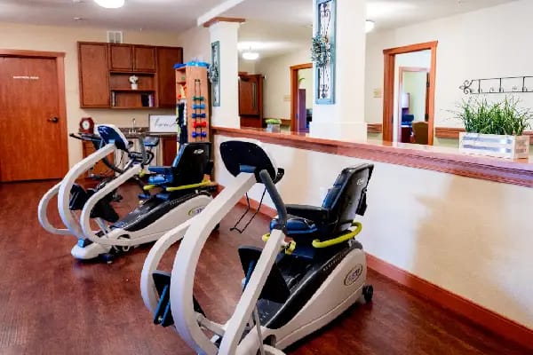 Well-equipped fitness area with exercise bikes
