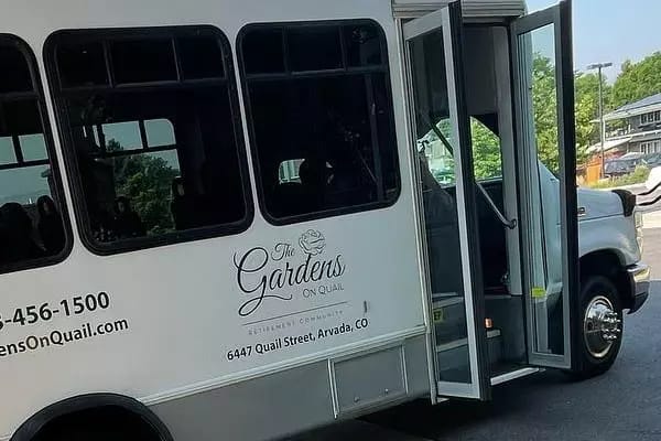 Facility transport van parked outside