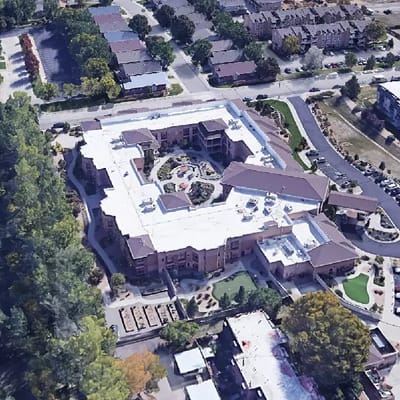 Aerial view of The Gardens on Quail Retirement Community