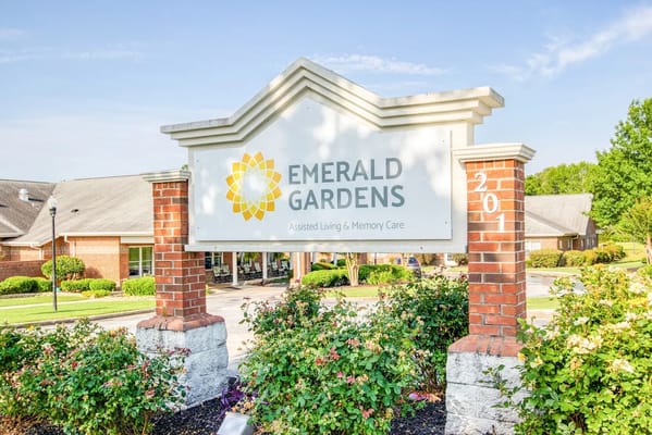 Signage for Emerald Gardens Assisted Living facility