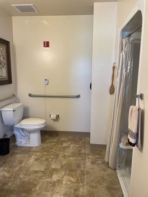 Private bathroom in a senior living facility