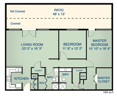 Architectural floor plan of a residential unit