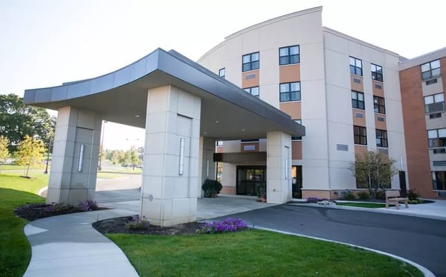 Front entrance of a senior living facility