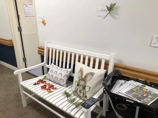Cozy interior seating area with decorative pillows