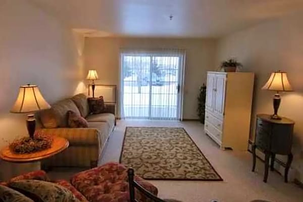Cozy living room in a senior apartment
