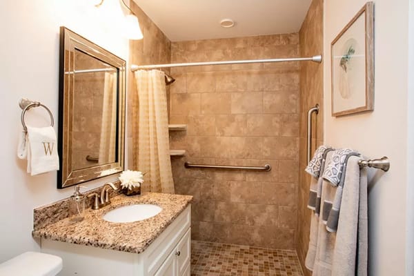 Modern bathroom with safety features