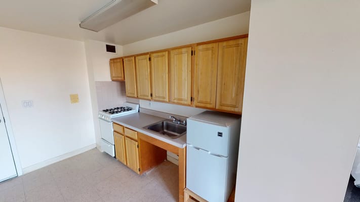 Kitchen area in a resident room