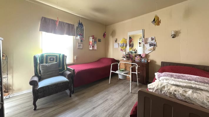 Cozy resident room with personal touches and decoration