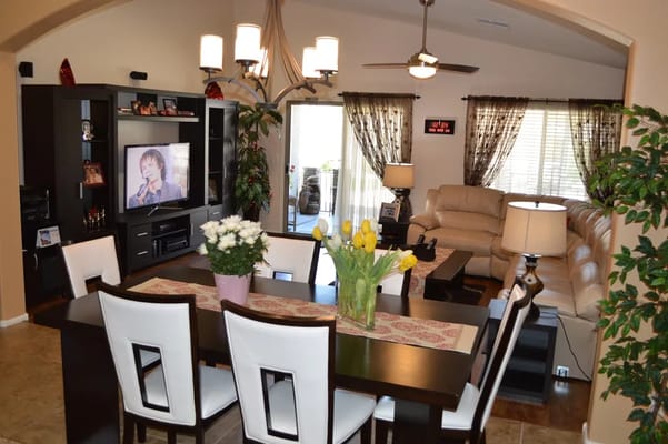 Interior view of a cozy common area in a living space