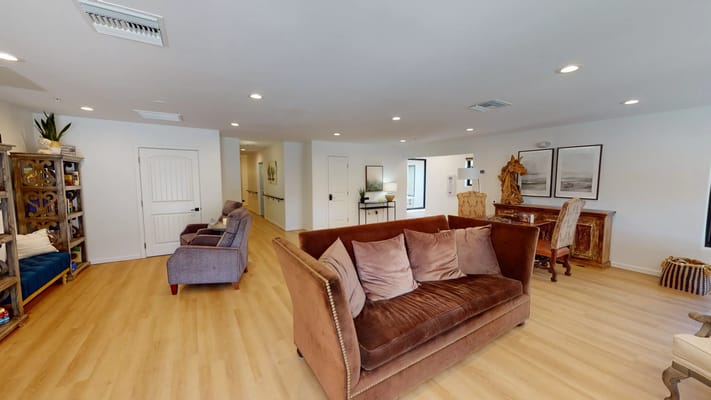 Bright common area with comfortable seating