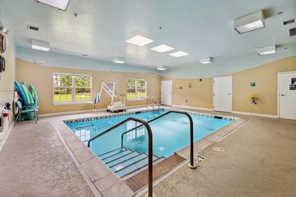 Indoor swimming pool with accessibility equipment