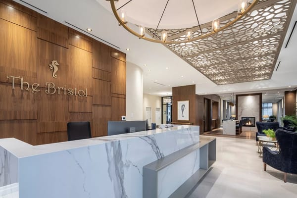 Elegant reception area of The Bristol facility