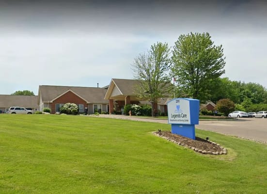 Exterior of Hall of Fame Rehabilitation & Nursing Center with signage.