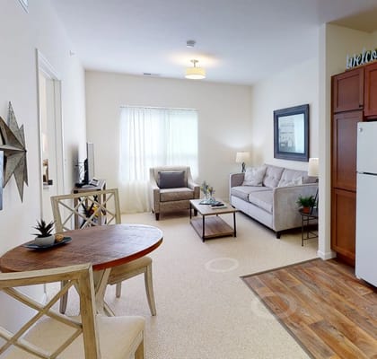 Cozy interior of a resident's room with furniture
