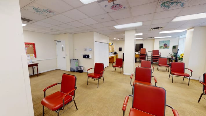 Activity room with social distancing seating