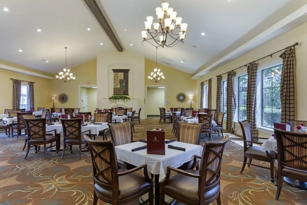 Bright dining room with elegant decor and seating