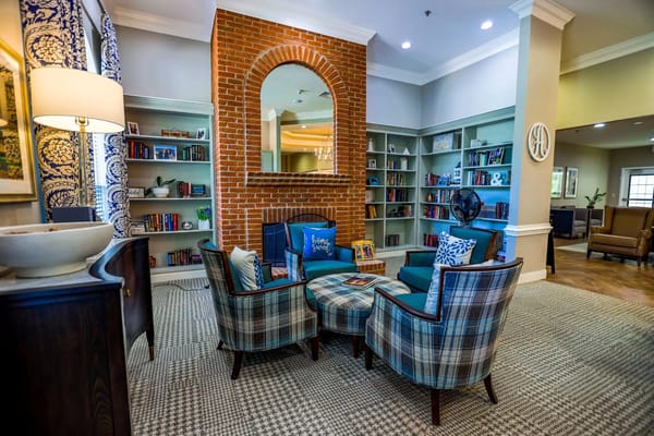 Cozy interior of the lounge area with seating